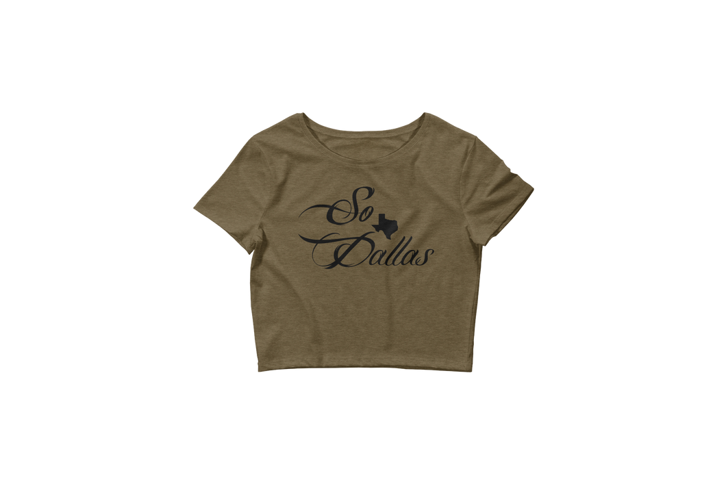 So Dallas (Heather Olive) - Women’s Crop Tee